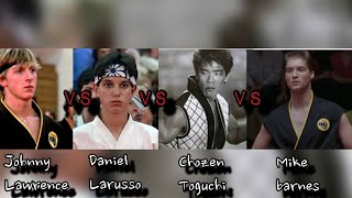 Daniel Larusso vs Johnny Lawrence vs Chozen Toguchi vs Mike barnes karate kid [upl. by Stouffer]