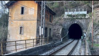 MEGA TRENO PESANTISSIMO in entrata nella GALLERIA al TRAMONTO SUL LAGO MAGGIORE [upl. by Afihtan]