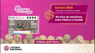 Sorteo Zodiaco No 1645 quot Conmemorando 80 años de Relaciones Diplomáticas MéxicoCanadáquot [upl. by Llewoh]