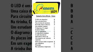 Gabarito Extra Oficial Física ENEM 2024 youtubeshorts [upl. by Yekcir766]