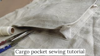 sew a perfect cargo amp bellows pocket  cargo pockets sewing tutorial 2021 [upl. by Suiradel]