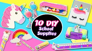 10 DIY UNICORN 🦄 School Supplies  Back to School ✏️  aPasos Crafts DIY [upl. by Salokkin891]