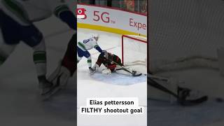 Elias Pettersson Onehanded Shootout Goal hockey petey pettersson canucks vancouver nhl [upl. by Nosyd675]