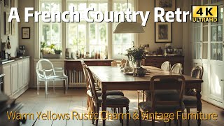 A French Country Retreat Warm Yellows Rustic Charm and Vintage Furniture [upl. by Arbma]