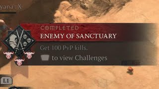 Diablo IV Cheesy 100 PvP Kills Challenge [upl. by Irtak574]