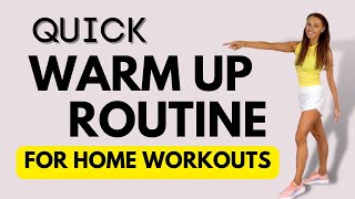 Quick Warm Up Routine  DO THIS BEFORE your Home Workout and you will get better results [upl. by Lantz]