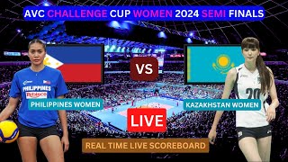 Philippines Vs Kazakhstan LIVE Score UPDATE Volleyball 2024 AVC Challenge Cup Women Semi Final LIVE [upl. by Arada]