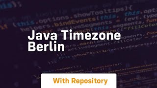 java timezone berlin [upl. by Rhys]