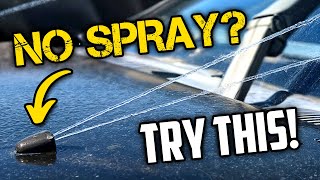 Windshield Wiper Fluid Not Spraying Or Spraying Weak Pump Lines Nozzles  Diagnose and Fix [upl. by Marty521]