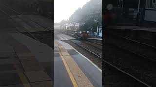 Braunton at Kents Bank station train wcml steamengine britishrailways trainspotting railway [upl. by Fanchon]