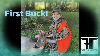 2023 Michigan youth hunt Lilas first buck hits the dirt deerhunting hunting fueltheheritage [upl. by Retsevlis]