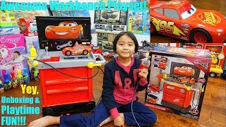 Toy CARS for Kids A Car Repair Shop Playset Car Mechanics Workbench Pretend Play Disney Cars 3 [upl. by Mahala]