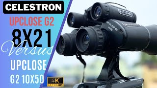 Celestron Upclose G2 8x21 vs Celestron Upclose G2 10x50 Binoculars A Detailed Comparison [upl. by Arriet]