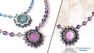 Luna Flower Necklace  DIY Jewelry Making Tutorial by PotomacBeads [upl. by Rexer]