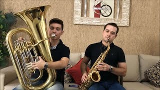 Eu te louvarei  Tuba e Sax  Cover [upl. by Yorgo]