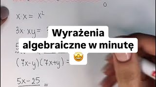 Nauczę Cię wyrażeń algebraicznych w minutę 🤩🙌 [upl. by Iago]