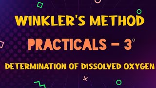 Determination of dissolved oxygen  Winklers method  chemistry practicals guide engineering [upl. by Inalak]