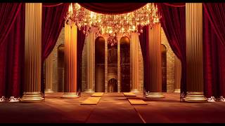 Red open stage curtain deluxe hall rotating crystal lamp photographyampvideo background [upl. by Otrevogir]