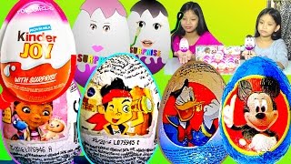 Barbie Kinder Surprise Eggs Disney Mickey Mouse Doc McStuffins Zaini Surprise Eggs [upl. by Fulks]