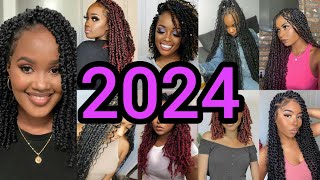 Classy braids hairstyles for black ladies 2024  Passion twist braids styles  Twist hairstyles [upl. by Ahso]