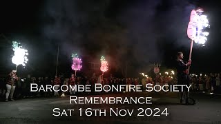 Barcombe Bonfire Society Remembrance Sat 16th Nov 2024 [upl. by Neiman]