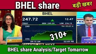 BHEL share latest newsbhel share analysistarget tomorrowbhel share latest news today [upl. by Dame]