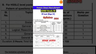 ADRE Grade III HS Level Syllabus 2024 [upl. by Akemed]