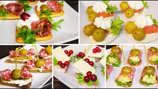 6 Types of cold Canapes  Easy and quick assorted canapes for a Holiday [upl. by Jahdal]