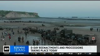 DDay reenactments and processions taking place in Normandy [upl. by Arema]