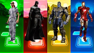 Snoop Dogg VS Batman VS Thanos VS Iron man  Tiles Hop Edm Rush [upl. by Aicenaj]