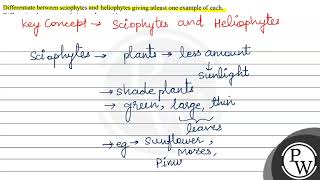 Differentiate between sciophytes and heliophytes giving atleast one [upl. by Osbourn]