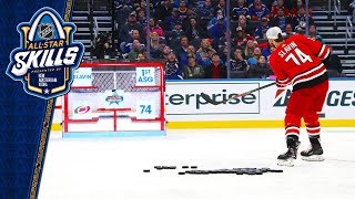 Slavin takes home the 2020 Honda NHL Accuracy Shooting title [upl. by Yardley]