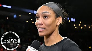 Aja Wilson wins ESPY for Best WNBA Player 📍ATT  ESPYS Red Carpet Show [upl. by Rimaa]