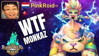 PinkRoid abuses his Enemies with MONKEY  Summoners War [upl. by Acceb]