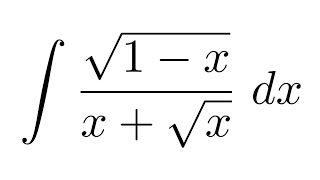 Integral of sqrt1xxsqrtx substitution  substitution [upl. by Karlan]