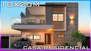 Proyecto Casa 10x20 Diseño moderno  Residencial [upl. by Ecinaej]