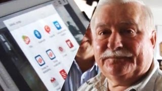 Lech Wałęsa wrzuca na fejsa zdjecia przez iPada [upl. by Boru215]