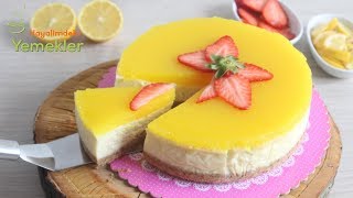 Enfes Sosuyla Limonlu CHEESECAKE Tarifi Cheesecake Nasıl Yapılır  Çizkek [upl. by Eeliak]