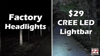 Auxbeam 12 inch CREE LED light bar TEST REVIEW on ATV  Worth 29 [upl. by Ojyram547]