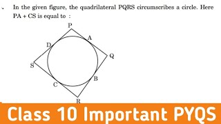 In the given figure the qudrilateral PQRS circumscribe a circle here PA  CS is equal to [upl. by Albertson94]