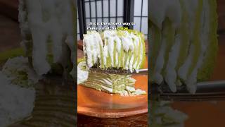 EASIEST Matcha Crepe Cake Recipe 🍵🍰 [upl. by Stone]