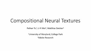 SIGGRAPH Asia 2024 Compositional Neural Textures  Supplementary Video [upl. by Ailina653]