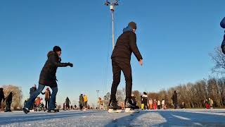 Schaatsen op Alblasserdamse ijsbaan 2024 met dronebeelden [upl. by Ruenhcs]