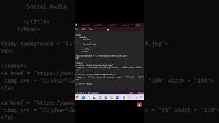 Social Media Web Page Create in HTML  trending shortvideo youtubeshorts popular song coding [upl. by Otrebliw109]