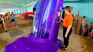 Sahara Sidewinder Drop Waterslide at Kalahari Indoor Waterpark Texas [upl. by Pauletta471]