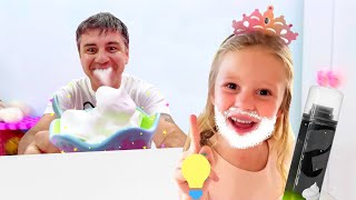 Nastya and Eva learn to make a joke with Dad  New Story for kids [upl. by Nue]