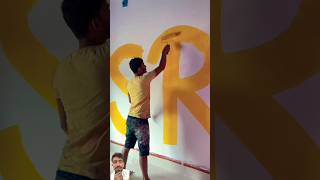 Wall painting yellow collor fast cort painting shorts ytshorts [upl. by Noivert263]