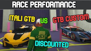 GTA V Review  Progen Itali GTB VS the GTB custom  Race Performance  Bennys Blowout  Discounted [upl. by Dreyer]