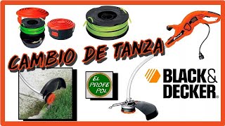 Como cambiar la tanza de la bordeadora Black amp Decker GH 1000 ARSistema de trinqueteTanza de Nylon [upl. by Arreyt]