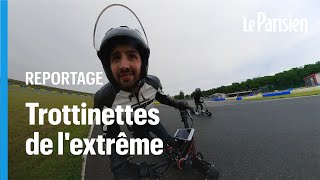 130kmh sur une trottinette électrique  bienvenue au trottinodrome [upl. by Adlanor24]